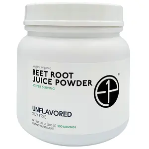 E1P Organic Beet Root Juice Powder 600grams (200 Servings) Unflavored, Nitrate Tested, Non-GMO, Third-Party Lab Tested. Made with Kosher Certified Ingredients.