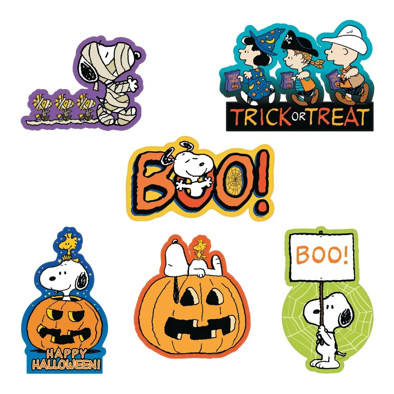 Peanuts Charlie Brown & Snoopy Cutout Halloween Decorations - 6 Pcs