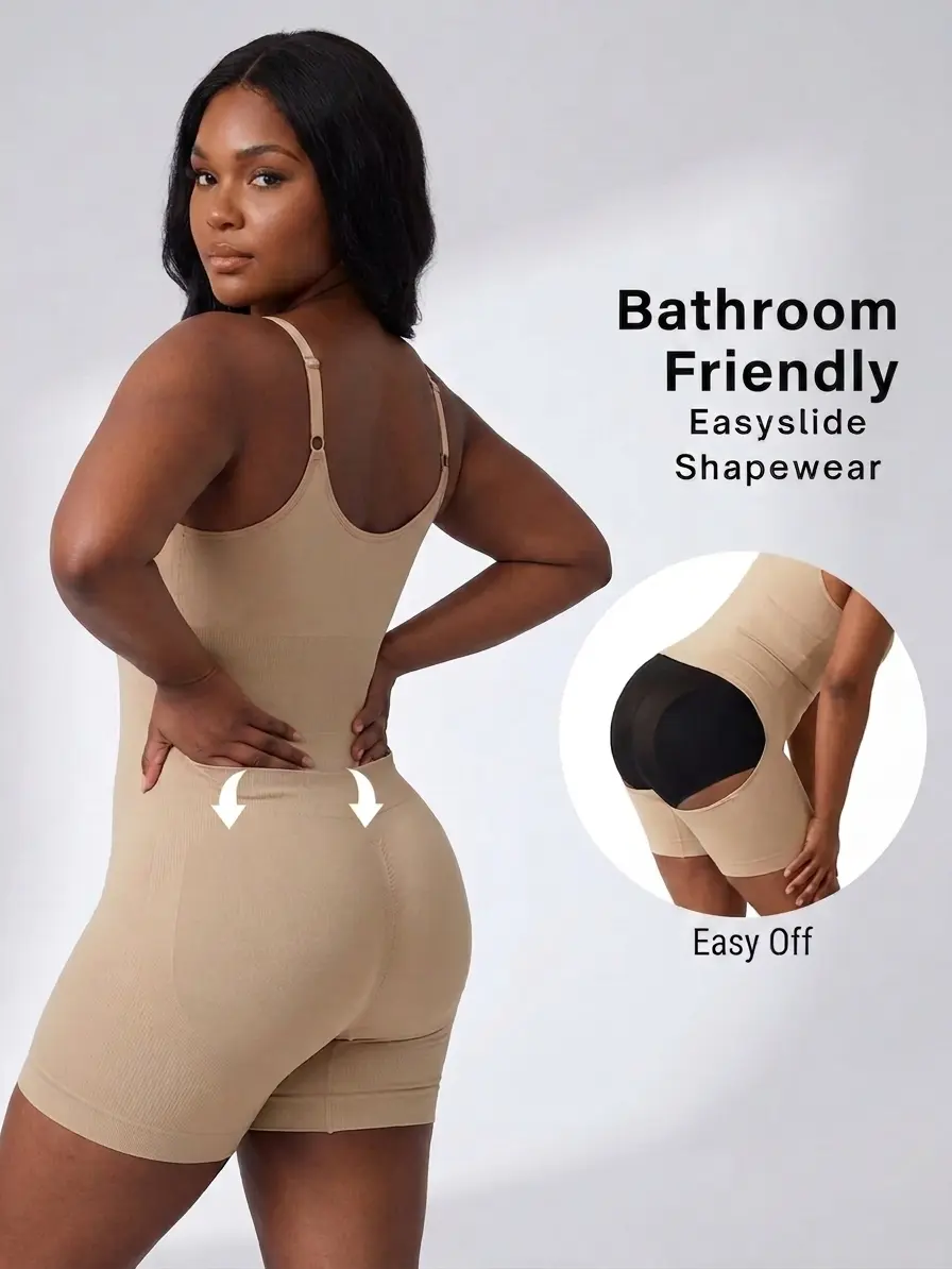 Sculpt Touch Easy pee Seamless Shapewear Bodysuit – Tummy Control Butt Lifter with Back Pull-Down & Cotton Gusset | Postpartum Recovery & Everyday Comfort Fit Hip Womenswear Smooth