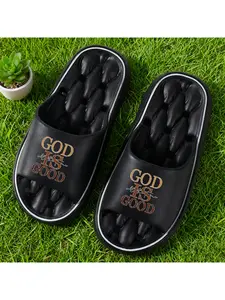 1 pair of "GOD IS GOOD" sandals |   Large size, loose-fitting, stylish for couples, hollowed-out, unisex and simple, suitable as slippers and beach shoes, for home and bathroom use, comfortable for outdoor leisure, durable for all seasons
