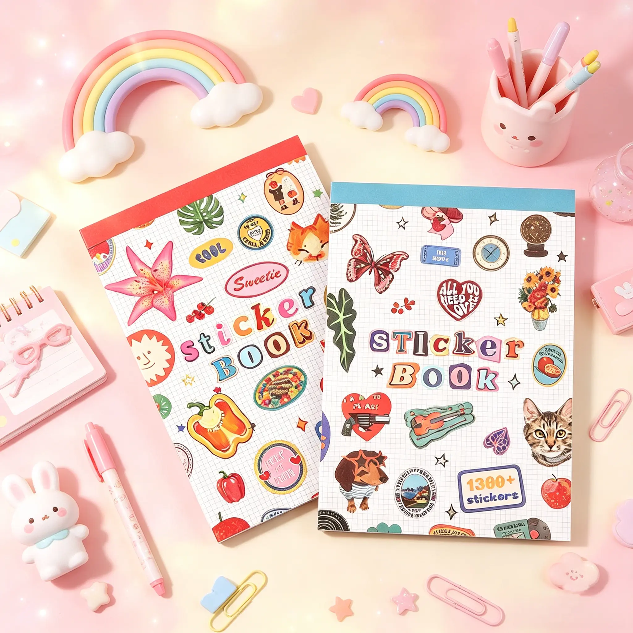 Aesthetic Vintage Sticker Book (1300+ Pieces) – Cute Scrapbook & Journaling Stickers Set for DIY Crafts, Planner Decoration, Gift for Girls & Teens# cute sticker.# scrapbook accessory.