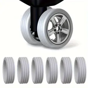 4pcs Luggage Suitcase Wheels Cover For Most 8-spinner Wheels Luggage Sets,Silicone Caster Shoes, Caster Cover, Luggage Spinner Wheels Silicone Cases Wear-resistant, Anti-noise, Also For Rotating Chair, Swivel Wheels