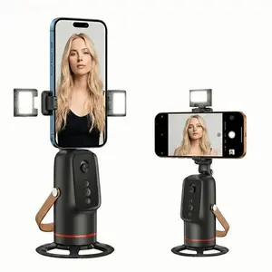 Auto Face Tracking Tripod with Gesture Control – 360 °   Rotating Smart Phone Camera Mount for Face & Body Tracking, Ideal for Live Streaming, Vlogging, Selfies, and Video Recording Smartphone Cellphone Adjustable Tripod with Remote