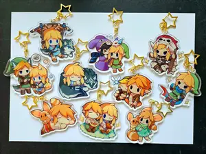 Legend of Zelda Link Anime Style Clear Acrylic Keychain Keyring Charm