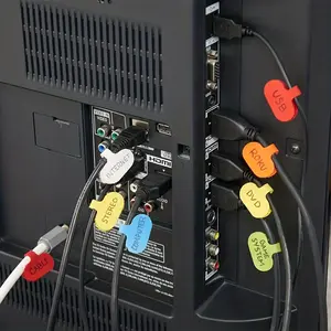 10pcs cable labels, cable with reusable writing labels, wire labels, cable labels and wire labels, for cable management and organizers of electronics, computers, etc., easy to identify