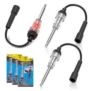 3pcs Spark Plug Tester Small Engine - Inline Spark Tester Spark Tester Samll Engine Plug Ignition Straight Boot Tester Light Inline Spark Plug Tester for Automotive, Lawnmower, Car Engines