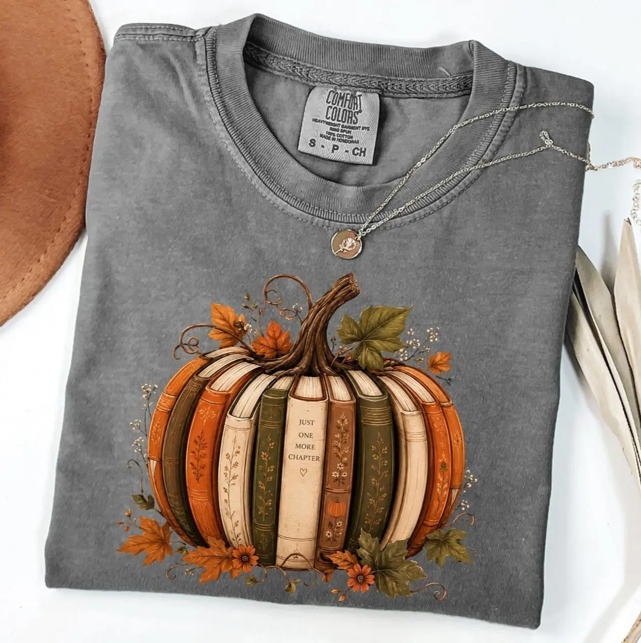 Comfort Colors Fall Book Pumpkin TShirt Thanksgiving Book Reader T-Shirt Fall Bookish Tee Pumpkin Book TShirt Pumpkin T-Shirt Fall Gift For Reader