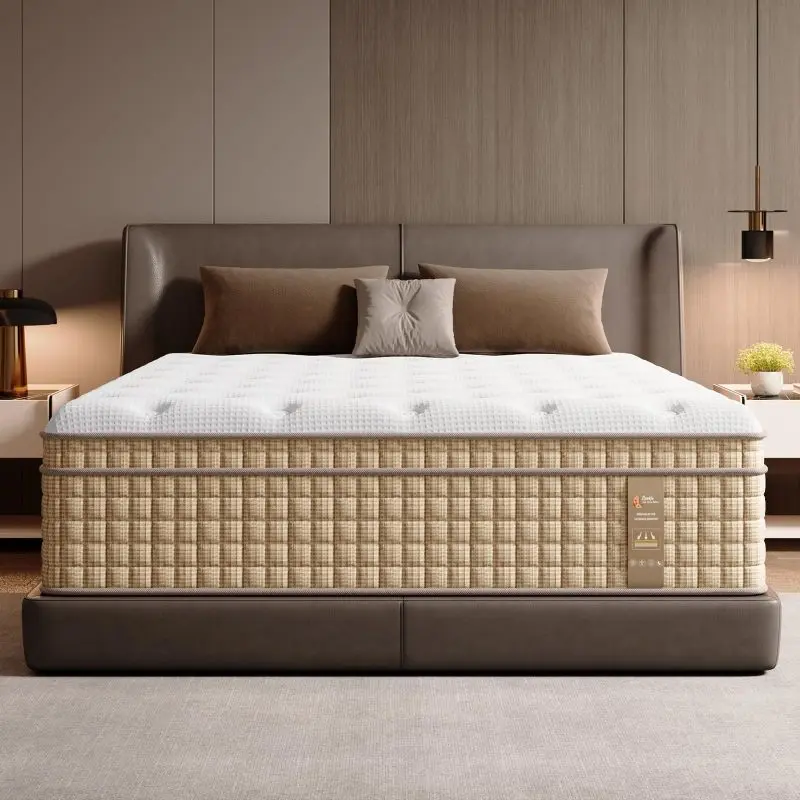 Bellemave 14-Inch Supportive Hybrid Mattress (76x80 Inch) - Premium Memory Foam & Innerspring, Gel-Infused Jacquard Knit Polyester Top, Fiberglass-Free, Chemical-Free, Ergonomic, Medium Plush, CertiPUR-US Certified, Pressure Relief, Cooling Sleep, Mattres