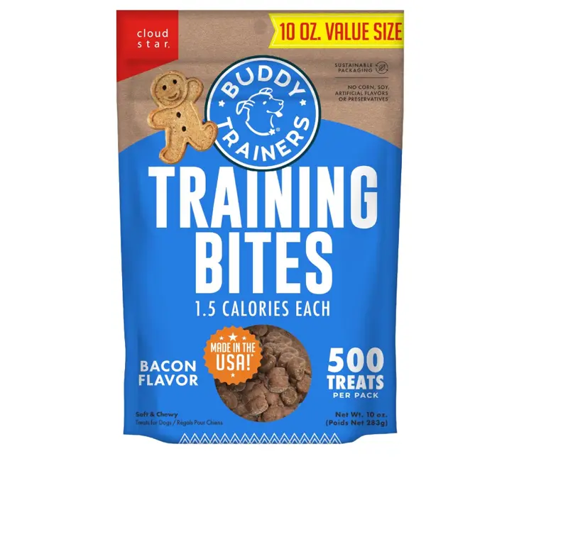 10 Oz. Pouch of Training Bites Soft & Chewy Dog Treats Made with Bacon Flavor
