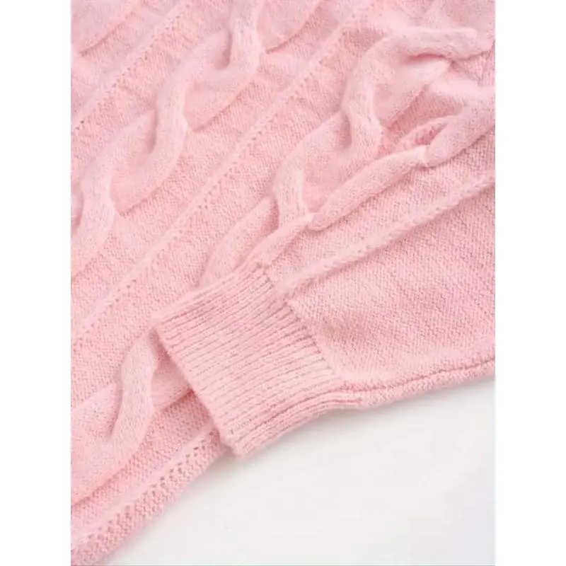 Plus Size Elegant Loose Round Neck Twist Knit Long Sleeve Sweater, Women's Casual Fall & Winter Fashion Pullover Plus Size Elegant Loose Round Neck Twist Knit Long Sleeve Sweater, Women's Casual Fall & Winter Fashion Pullover