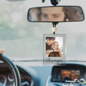 Custom Photo Car Mirror Tag | Photo Ornament | Photo Drive Safe | Rear View Mirror Ornament | Valentine's day gift