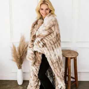Ultra Soft Faux Fur Throw Blanket 60x50, Luxury Plush Fluffy Blanket with 3D Texture – Double-Sided Same Fabric, Cozy Warm Couch & Bed Blanket, Perfect Home Decor Gift outdoorfun