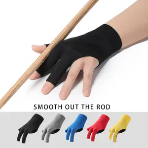 High-End Three-Finger Billiard Glove, Ultra-Durable Microfiber Comfortable Pool Hall Gloves, Single Pair, Cross-Border Finger Exposed Design, Billiard Accessories