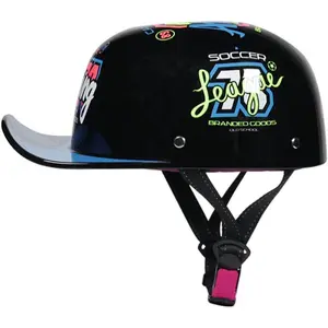 Open Face Motorcycle Helmet Baseball Cap Half Helmets Retro Men Women for Chopper Cruiser Street Scooter Moped Cap Jet - DOT Certified