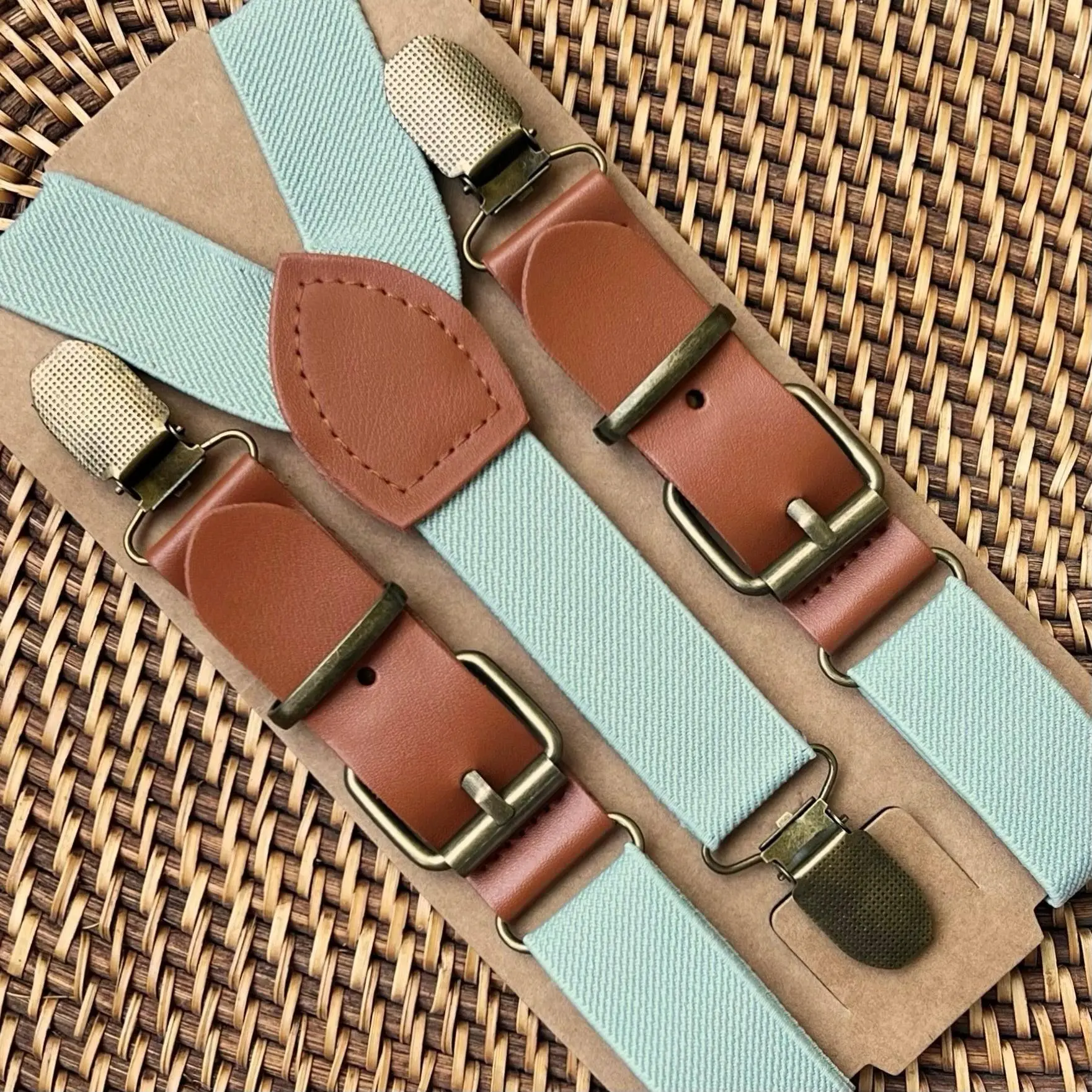 Sage Green Suspenders -- Wedding Groomsmen and Ring Bearer