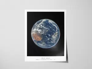 Blue Marble Poster | Earth Photo NASA Apollo 17 Space Print from 1972, Unframe