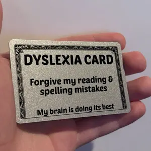 Plastic Dyslexia Card For Your Wallet. Funny Excuse Cards. Hilarious Gag Gift and Birthday Present