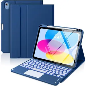 TRAIL RECKONING Rechargeable Tablet Keyboard Case Accessory for iPad (A16) 11th Gen 11-in 2025 & 10th Gen 10.9-in Device, Wireless Magnetic Pencil Holder, 7-Color Backlit, Adjustable Multi-TrackPad, Detachable Android-Compatible Blue Sports & Outdoor Item