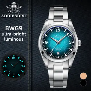 ADDIESDIVE Auomatic Watch Men's Luxury Watch - 39mm Ocean Textrue Dial 10ATM Waterproof Super Luminous Stainess Steel Watches Business Dress Watch