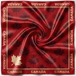 huehue Stadium Siren Collection - Canada Edition Silk Scarf Top & Bandana | 48cm*48cm