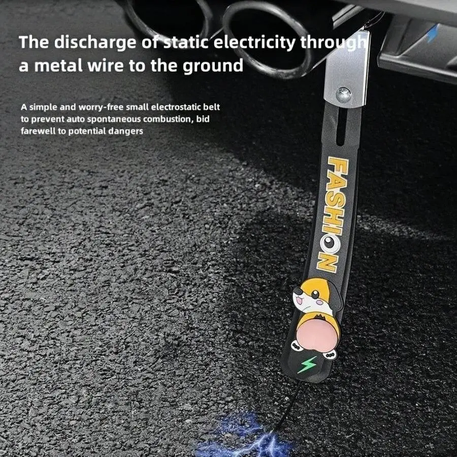 Car Cartoon Creative Static Strap, Universal PVC Grounding Strip, Electrostatic Stability, Car Tail Drag Grounding Electrostatic Eliminator, Automotive Car Accessories