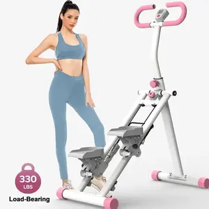 Stair Stepper Machine for Full Body Workout with LCD Display 330 LBS Office Workouts Home Fitness Equipment for Women & Men Adjustable Handlebars & Pedals Perfect for Home