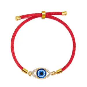 Kabbalah Red String Bracelet with Evil Eye Charm, Braided Protection Amulet for Women & Men, Adjustable Good Luck Jewelry, / Braided / Woven