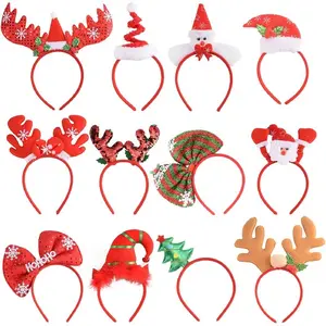 12 PCS Holiday Headbands,Cute Christmas head hat toppers,Great Fun and Festive for Christmas Party Favors Holiday Favors Christmas photos booth