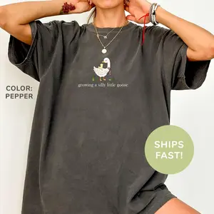 Comfort Colors Growing a Silly Little Goose Shirt, Pregnancy Announcement Shirt, Expecting Mom Gift, Maternity Shirt, Cute Baby Shower Gift