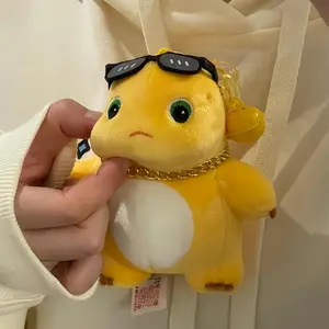 12cm Nailong Cartoon Milk Dragon Plush Pendant Toy Cute Stuffed Animal Dinosaur Bag Accessory Keychain Kids Xmas Birthday Gifts