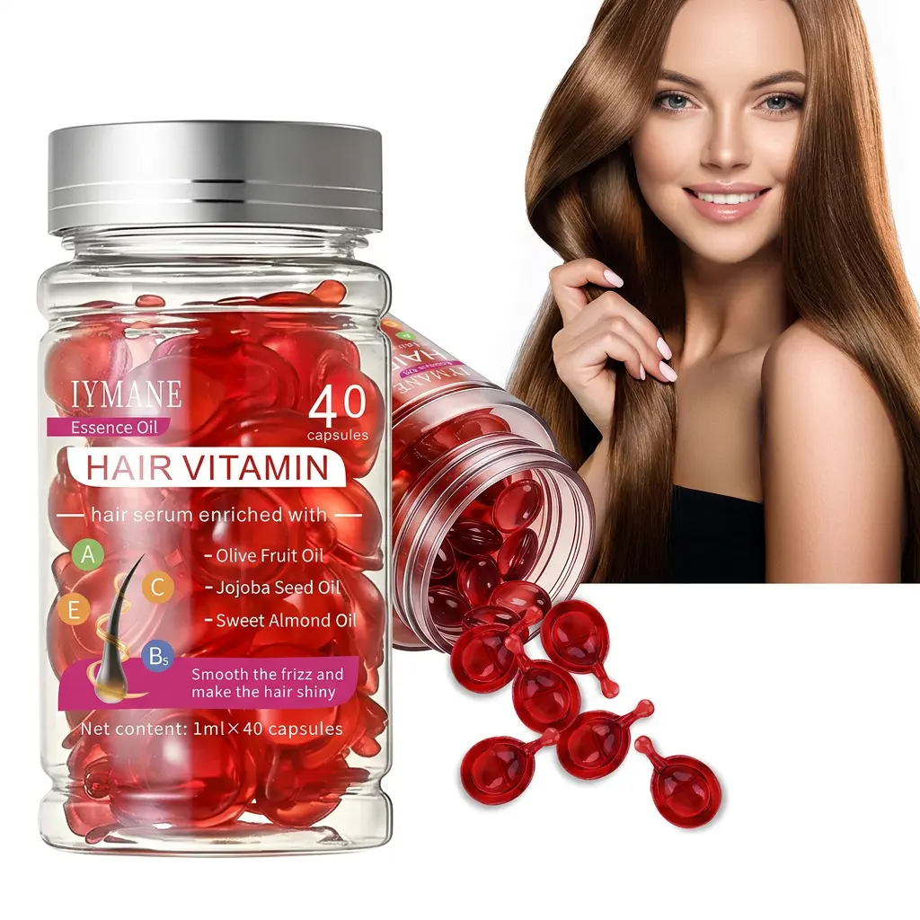 Hair Vitamin Capsules Infused with Violet Vitamins & Argan Oil for Color-Treated & Permed Hair Smooths Frizz Restores Silkiness & Shine 40 Capsules.