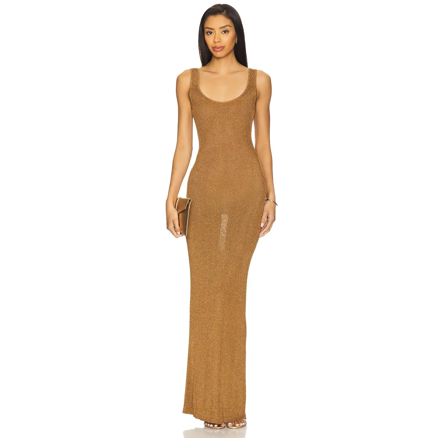 Lovers and Friends Benilda Metallic Maxi Dress in Bronze Lovers and Friends Benilda Metallic Maxi Dress in Bronze
