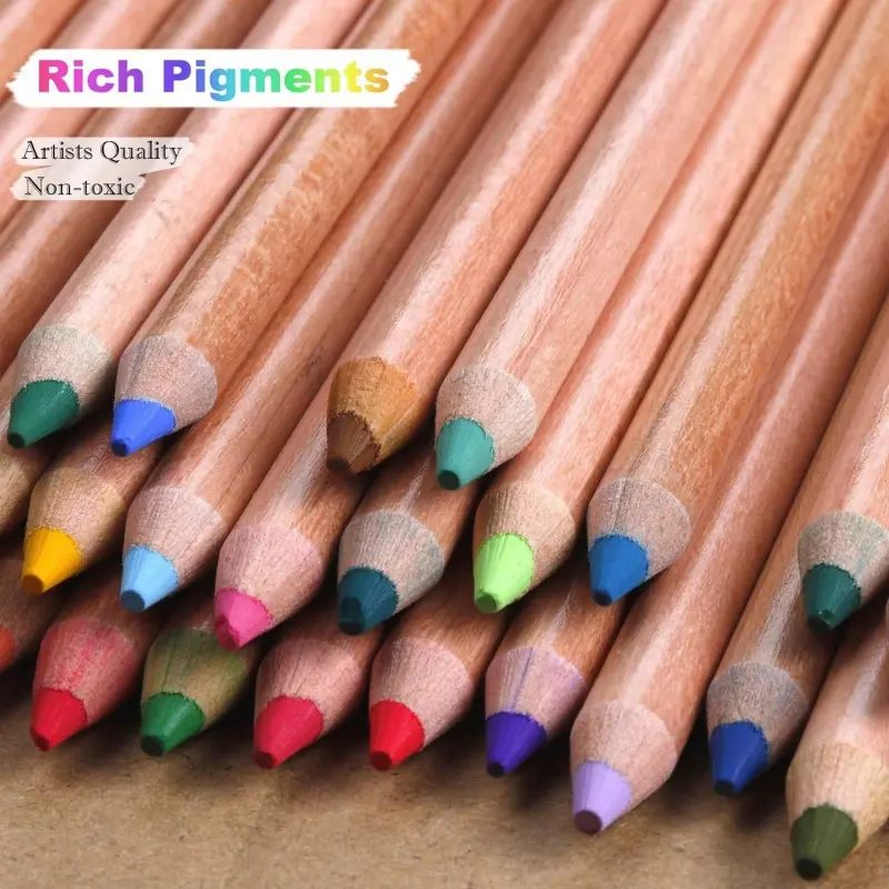 72 Colors High grade Vibrant Colors Soft Core Soft Pastel Colored Charcoal Pencil Colored Pencils in Tin Box,Shading Pencils for Beginners & Pro Artists, Coloring Pencils, Drawing Tools, Art Supplies