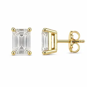 1.00ct 14K Yellow Gold Ashoka Diamond Stud Push Back Earrings