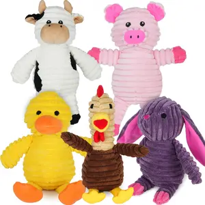 PrimePets Dog Toys, 5 Pack, Plush Dog Squeaky Toys, Assortment Value Bundle Animal Pet Toy for Small Medium Large Dogs, Stuffed Puppy Chew Toy, Cute Dog Gift Toys