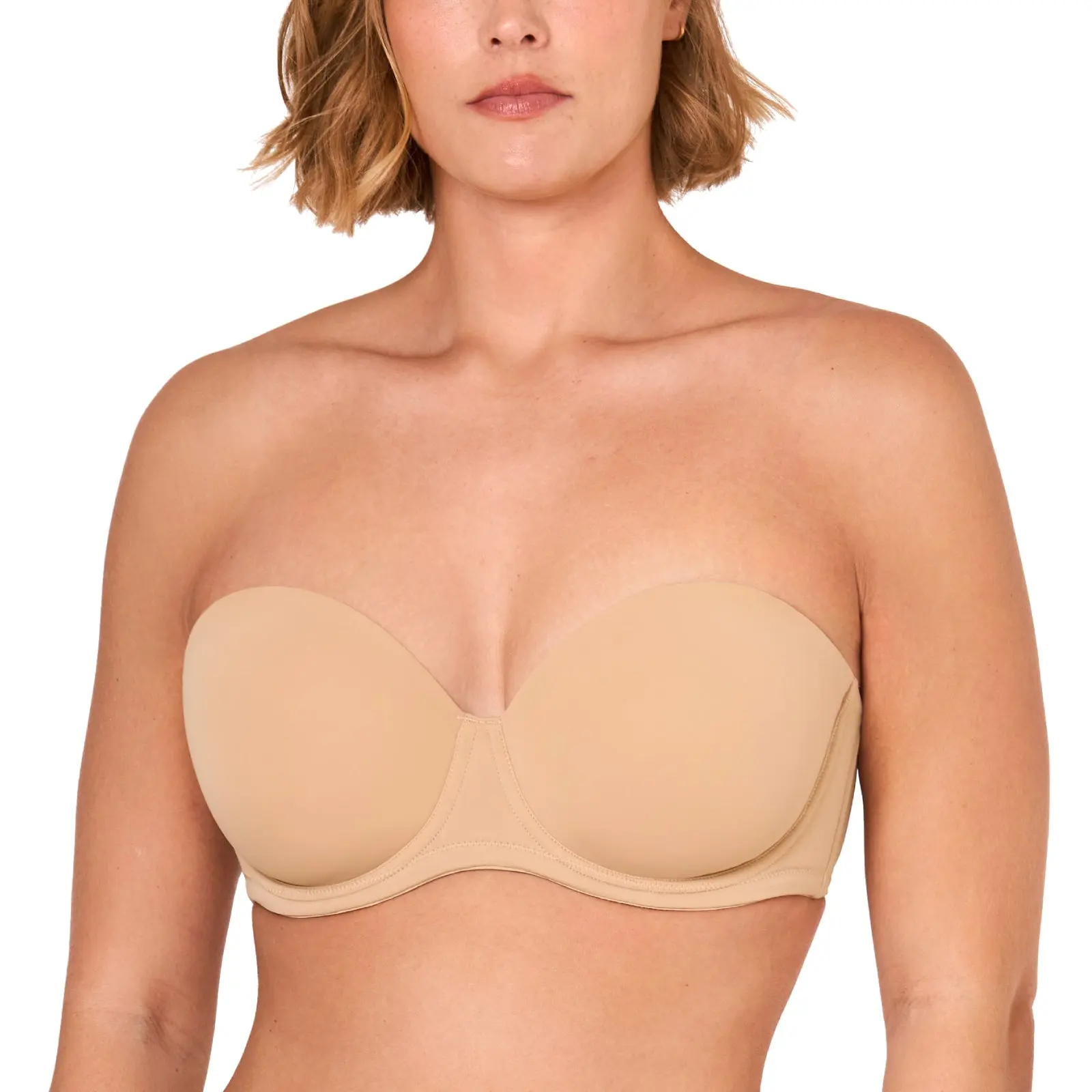 DELIMIRA Full Coverage Women's Strapless Bra Plus Size Contour Underwire Multiway