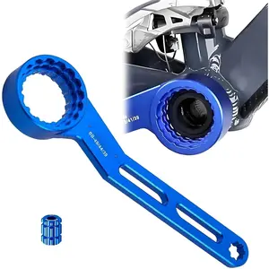6-in-1 Bike Crank Removal Tool Bottom Bracket Removal Tool for 12/16-Notch 39/41/44/46/49mm Bottom Bracket Wrench Compatible with Shimano, SRAM DUB, FSA, Rotor, Truvativ GXP, Chris King