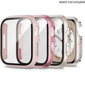 2-in-1 Smart Watch Case Kit, 3 Counts Ultra-Thin Tempered Film Protective Cases, Watch Protector, Compatible with Apple Watch Ultra/SE/9/8/7/6/5/4/3/2/1
