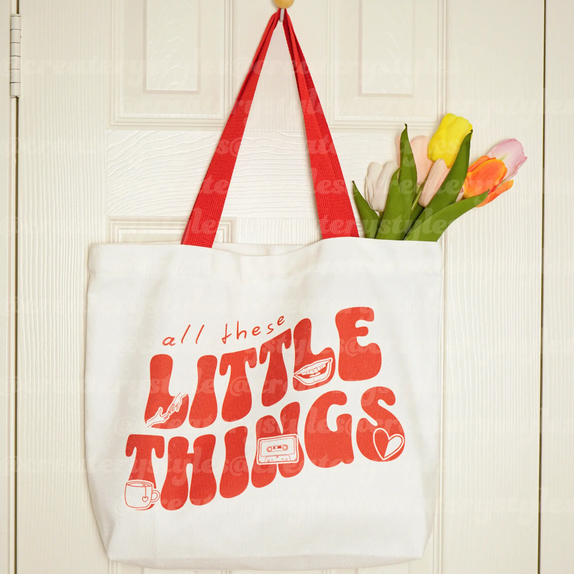 Little Things Double-Sided Canvas Tote Bag