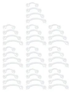 5pcs Clear Flexible Bioplast Retainer Eyebrow Ring Piercing Jewelry Clear Rook Daith Barbell Earring 6mm 8mm 10mm 12mm Vertical Labret Jewelry