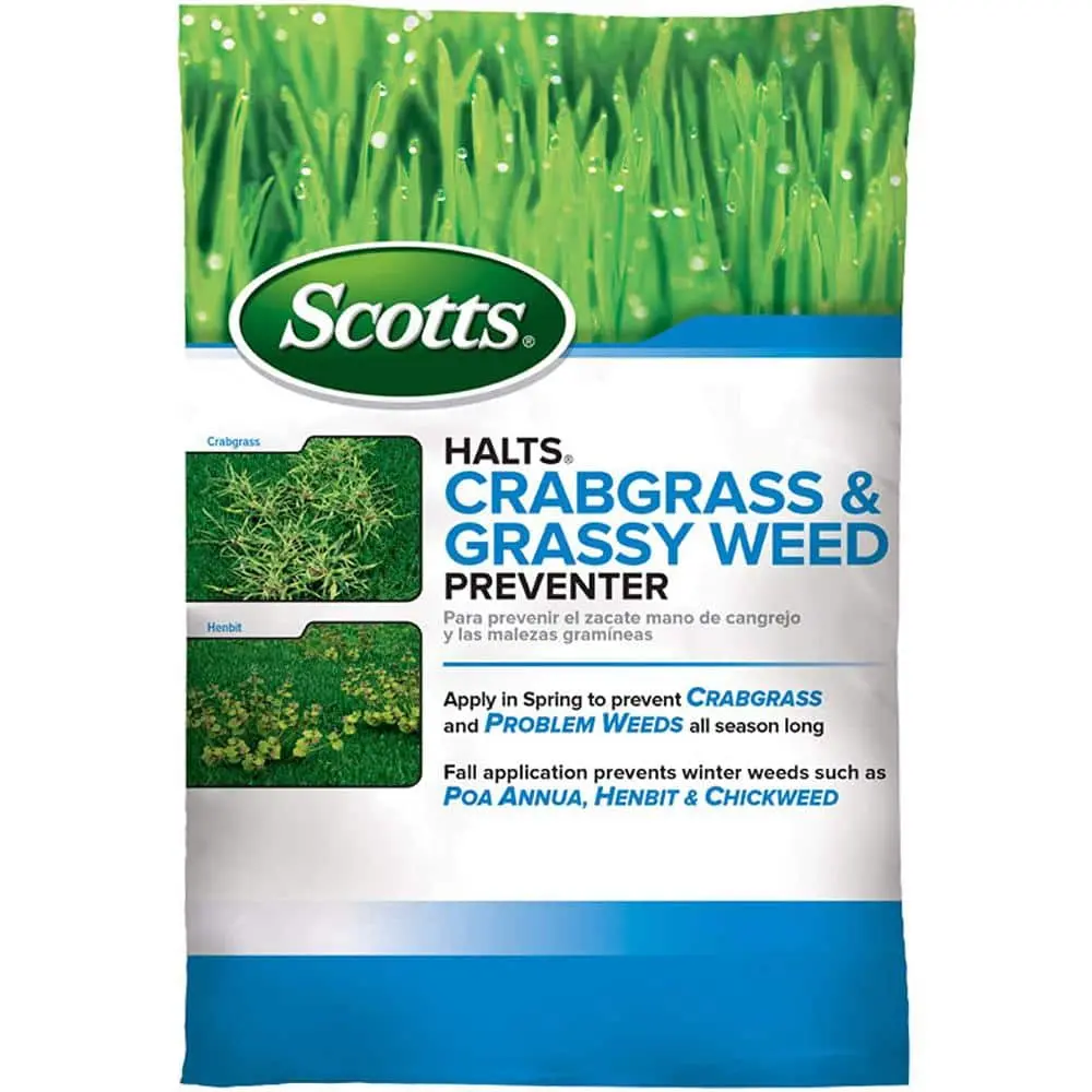Halts Crabgrass and Grassy Weed Preventer 10.06 lbs. 5,000 sq. ft. For Use on Lawns, Also Prevents Henbit and Chickweed