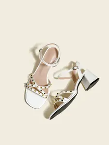 Women's High Heel Sandals, Cat Heel Cross Strap Buckle, 6cm Wine Glass Heel, Comfortable Fashion Slip-On Shoes