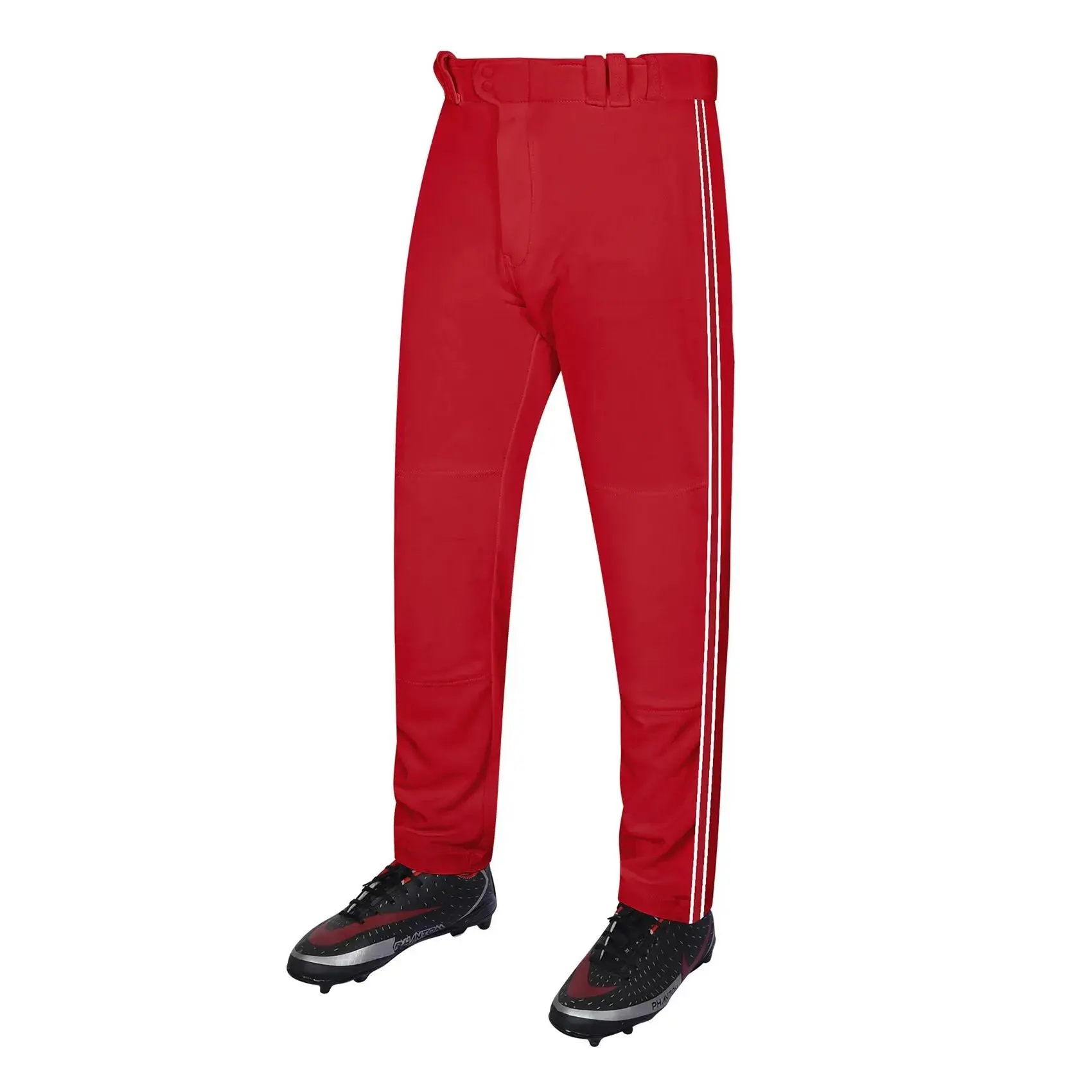 Exxact Sports Youth Relaxed Stretch Polyester Striped Baseball Long Pants - Reinforced Knees, Moisture-Wicking Fabric, Striped Piping, Kids Athletic Wear, Baseball Gear, Kids Sports, Full-Length