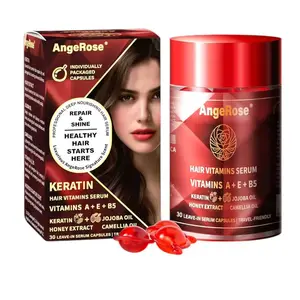 AngeRose Weightless Hair Serum - Smooths Frizz, Adds Shine - No Parabens, Gluten or Harmful Sulfates, Leave-in Conditioner Keratin Styling & Moisturizing Serum Capsules with Honey Extract Jojoba Argan Oil Vitamins A E B5 for Smooth Hydrated Hair