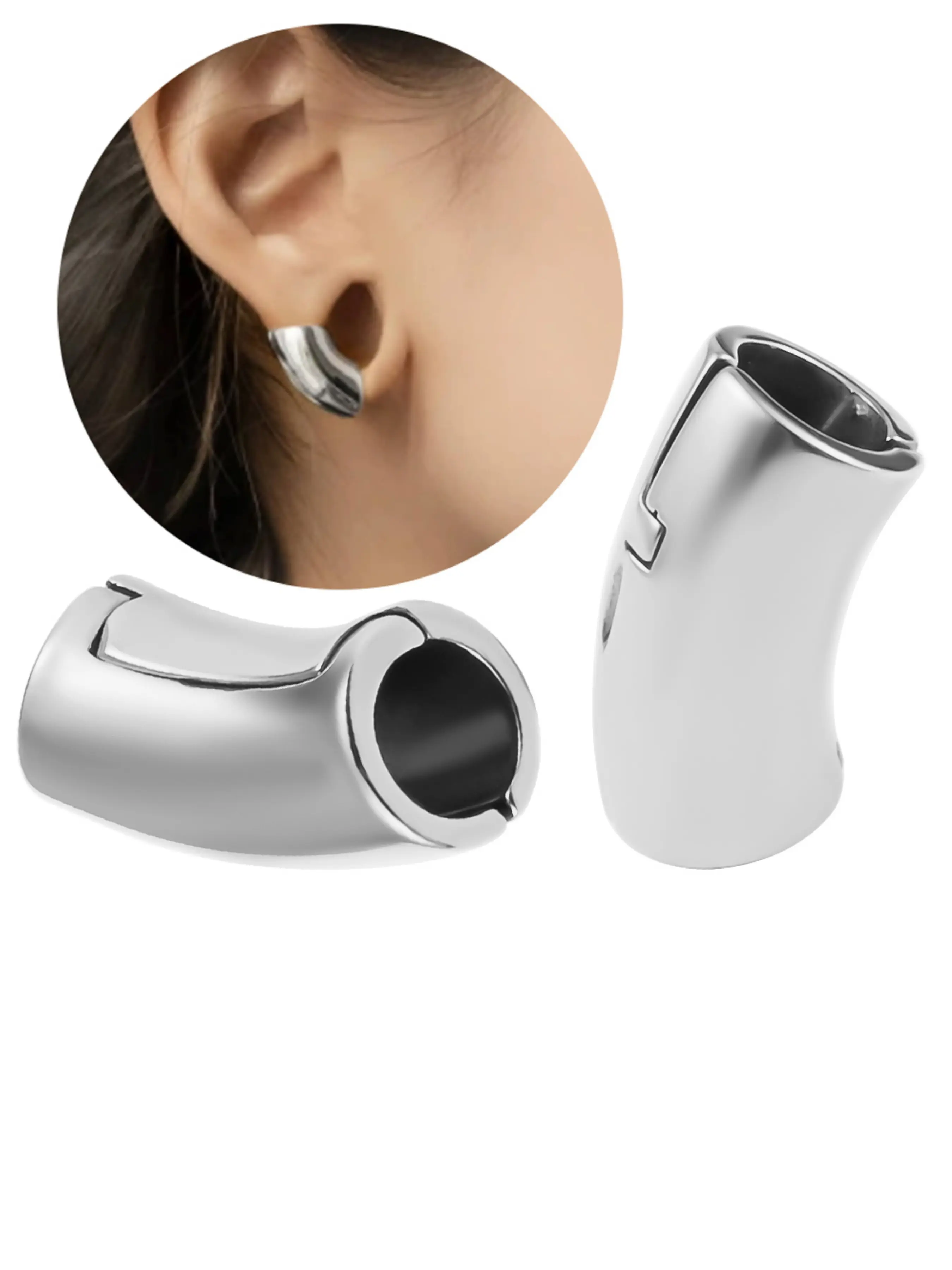 vanku 1pcs 00g Earlobe Clip No Piercings for Body Decoration, Comfortable Everyday Wear with Cartilage Clips and Ear Plugs, Stylish Ear Accessories, Clip Earrings, Body Jewelry, Chic Body Jewelry, Body Jewellery