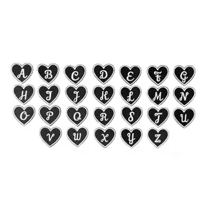 (Black) Initial Peel & Stick Heart Patch