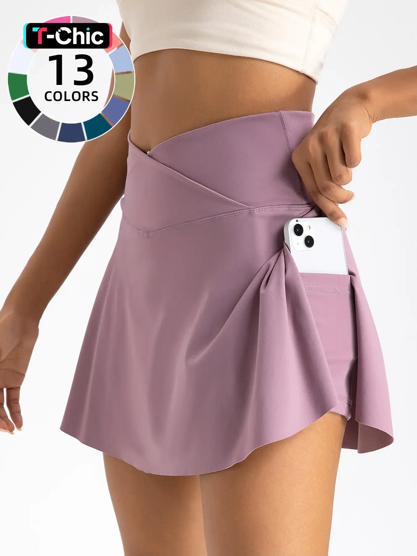 Women's Sporty Skirt Pants, Sports Skort, Workout Tennis Skorts, Ideal for Tennis & Yoga, Lightweight Breathable Fabric, Perfect for Fitness & Outdoor Activities, Lightweight Athletic Skirts, Stretchy Sports Skort, Skorts Skirts