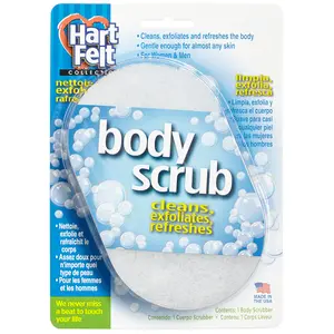 HartFelt Body Scrub Oval Exfoliating Skin Care Sponge Pad, Made in USA, Clean and Refresh Body, Back, Arms