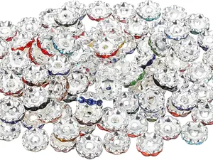 Sparkly Rhinestone Metal Spacer 12mm - 25 Pack for Jewelry Designs with Eye-Catching Sparkle and Versatile Use