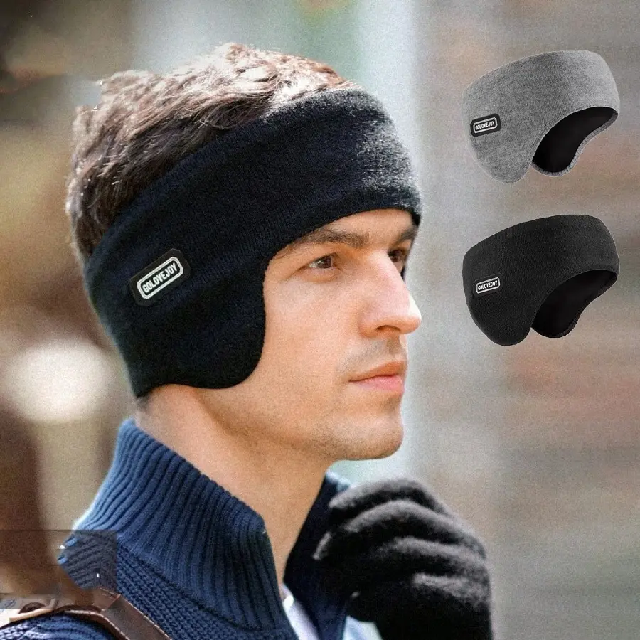 Winter Fleece-Lined Ear Warmers, Unisex Ear Muffs Headband Ear Snood for Cold Weather & Outdoor Activities, Ear Covers